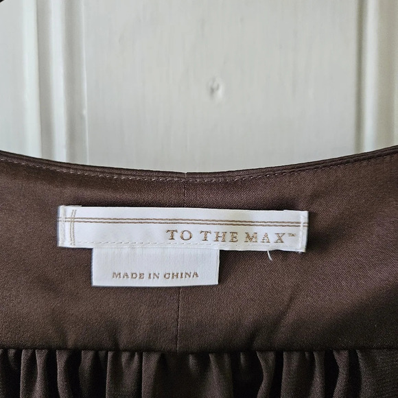 To The Max Silky Lightweight Chocolate Brown Midi Dress Large - Picture 2 of 10